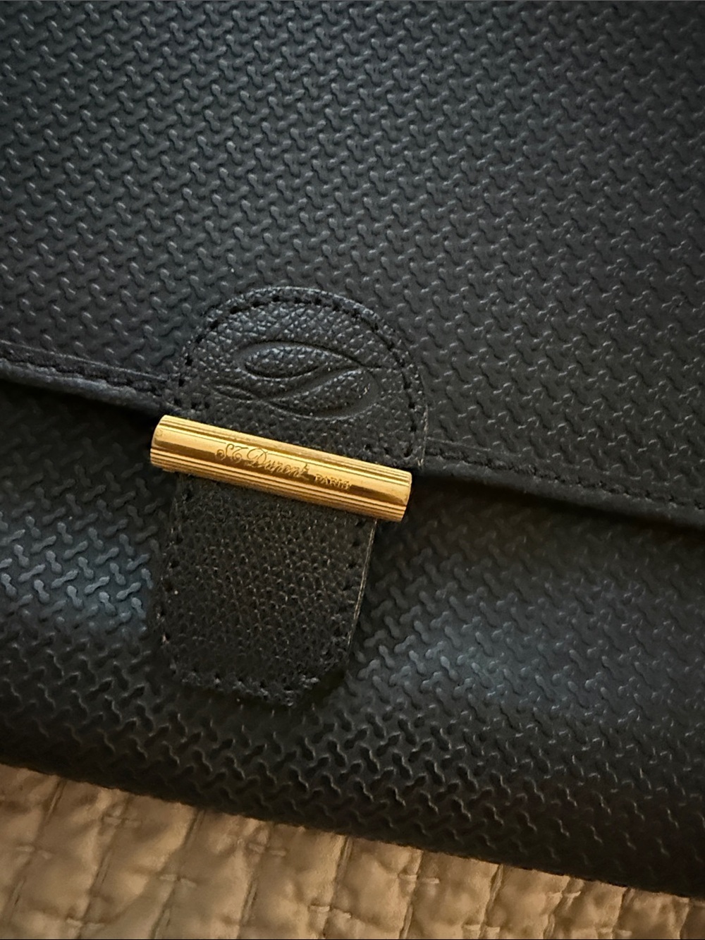 Vintage S.T. DuPont Paris rare black evening clutch with dust bag - Picture 3 of 10